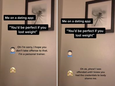 Woman's perfect responses to body-shaming dating app comment: 'Don't worry, I'm a therapist'