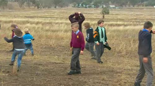 Children finally had a chance to play in the rain this week, even if it was shortlived. Picture: 9NEWS