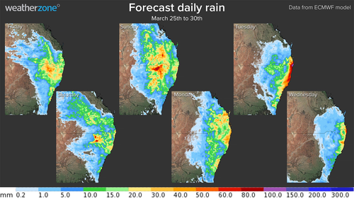 The rain, which started falling Friday, is expected to last until Wednesday. 