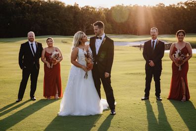 Ellie Smith and her partner Jake Gliddon have tied the knot in a private ceremony in Noosa.