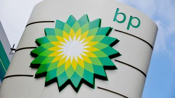 The logo of British multinational oil and gas company, BP. (AAP)
