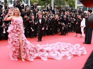 Heidi Klum attends the red carpet for the opening ceremony and "Partir Un Jour" (Leave One Day) screening at the 78th annual Cannes Film Festival, 2025