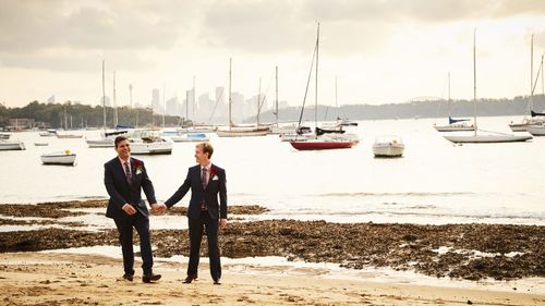 Scott Jarrott (right) and Phillip Munoz on their wedding day.