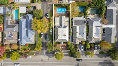 real estate renovation property rundown Melbourne aerial shot
