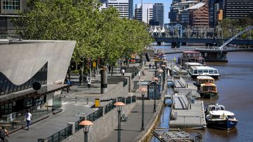 Empty Melbourne CBD under lockdown.