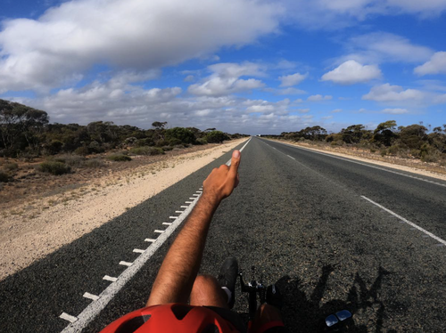 Mr Quick's route had taken him through the Nullarbor Plain in South Australia.