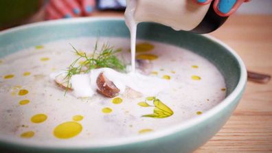 This creamy, dairy-free mushroom soup recipe is what you need for a meat-free meal