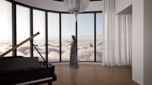 Grand piano an optional accessory in your luxury Melbourne apartment. (Supplied)