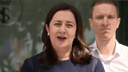 Queensland Premier Annastacia Palaszczuk also urged motorists to take extra precautions when driving during the wild weather and assured residents in the north that they will not be forgotten due to the Commonwealth Games. Picture: 9NEWS.