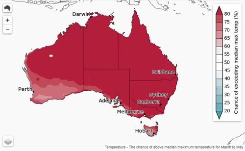 Australia weather heatwave Autumn forecast BoM