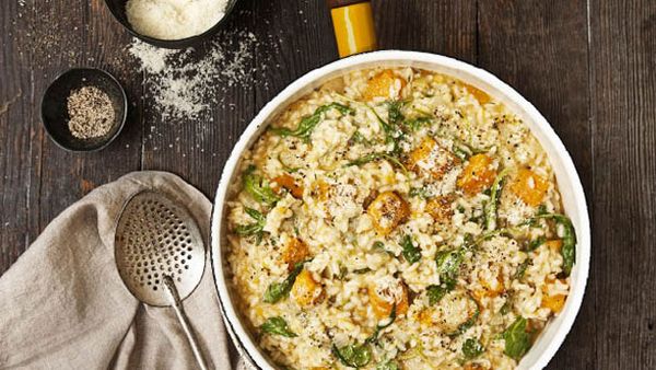 Pumpkin and rocket risotto