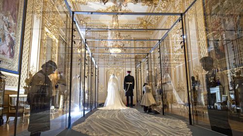 Members of the public can glimpse the wedding outfits up close.