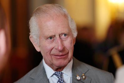 King Charles III during a reception for the winners of The 20th Prince's Trust Awards at Buckingham Palace on May 22, 2024 in London, England. 