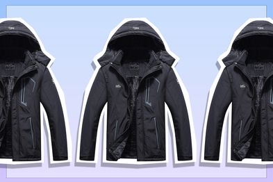 9PR: Pooluly Men's Waterproof Windproof Rain Snow Jacket Hooded Fleece Ski Coat