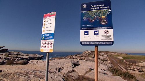 The area is notorious, and rock risherman are warned to be careful in the area. This fisherman was wearing a lifejacket. Picture: 9NEWS