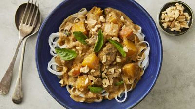 Recipe: <a href="http://kitchen.nine.com.au/2017/08/07/16/41/one-pan-beef-and-pumpkin-massaman-curry-with-rice-noodles" target="_top">One-pan beef and pumpkin Massaman curry</a>