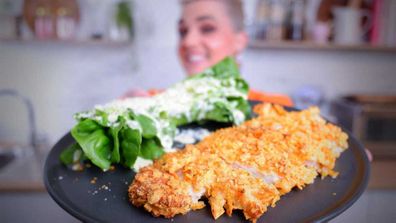 Jane de Graaff makes Dorito crumbed chicken schnitzel