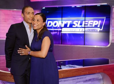 T.J. Holmes and his wife Marilee Fiebig attend premiere of Don't Sleep at t BET Studios on October 1, 2012 in New York City.