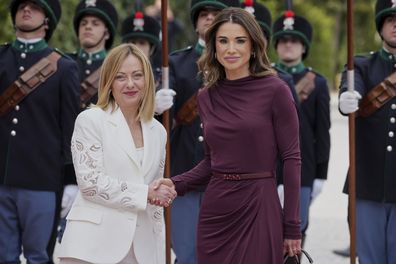 Queen Rania of Jordan and Italian Prime Minister Giorgia Meloni 