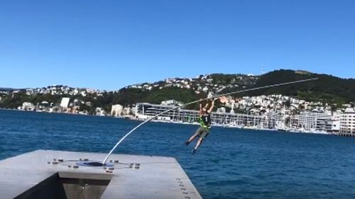 A climber has broken a $1m statue in New Zealand.