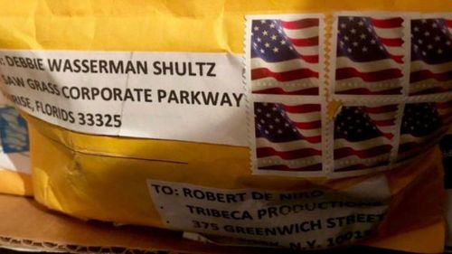 A picture from CNN of the package sent to Robert De Niro.