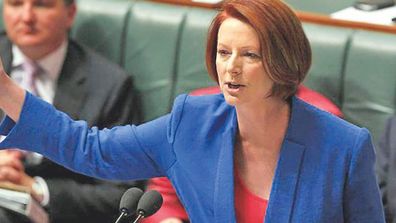 Julia Gillard delivers her "misogyny" speech to parliament.