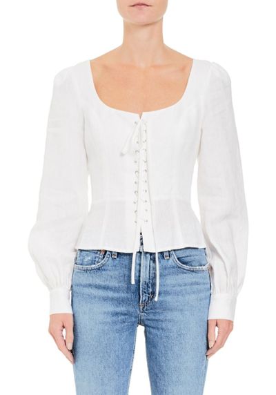 <a href="https://www.tuchuzy.com/heidi-lace-up-linen-white-chosen-by-tuchuzy-cho-s18t01999wh" target="_blank" title="Chosen Piper Lace Up Linen Blouse in White, $179.95" draggable="false">Chosen Piper Lace Up Linen Blouse in White, $179.95</a>