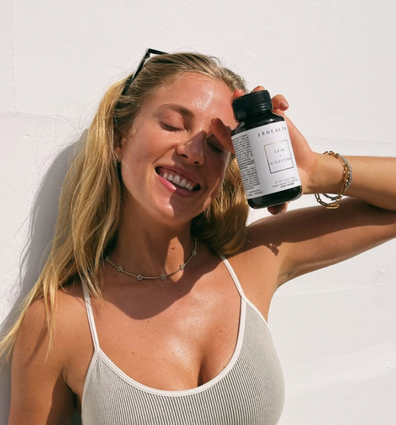 Influencer Tasha Franken endorsing JS Health Vitamins.