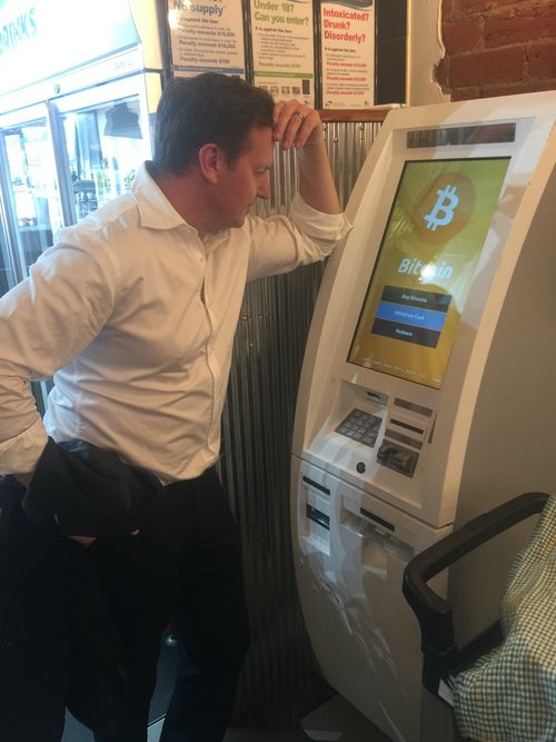 A Current Affair reporter Steve Marshall pondering the mysteries of Bitcoin.