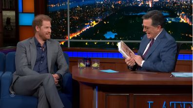 Stephen Colbert reveals that Prince Harry is at the heart of the one thing he and his wife disagree on.