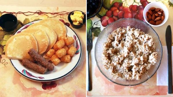 Processed vs unprocessed breakfasts