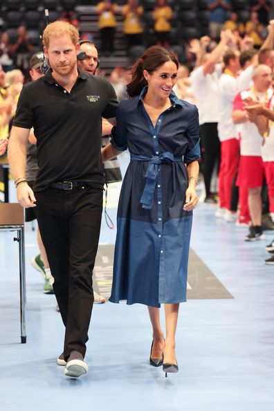 Meghan, Duchess of Sussex and Prince Harry, Duke of Sussex attend the sitting volleyball finals at the Merkur Spiel-Arena during day six of the Invictus Games Düsseldorf 2023 on September 15, 2023 in Duesseldorf, Germany. Prince Harry celebrates his 39th birthday today. (Photo by Chris Jackson/Getty Images for the Invictus Games Foundation)