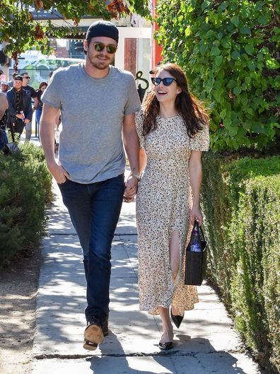 Garrett Hedlund and Emma Roberts are seen on August 10, 2019 in Los Angeles, California. 