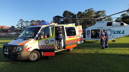 An infant has been airlifted to hospital after a tent collapse. (NSW Ambulance)