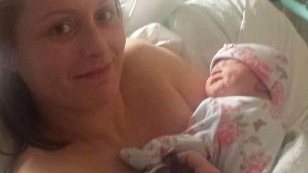 Baby bond: New mum Lisa Carthy struggled to bond with her daughter after a breastfeeding mix up at the hospital. Image: Lisa Carthy