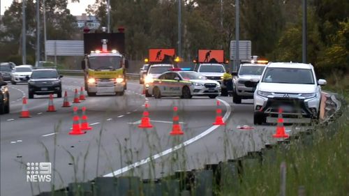 The horror smash shutdown a number of lanes on the Mitchell Freeway.