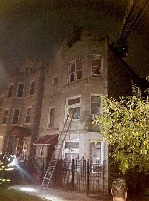 The house where eight people died in a fire in the Little Village suburb of Chicago.