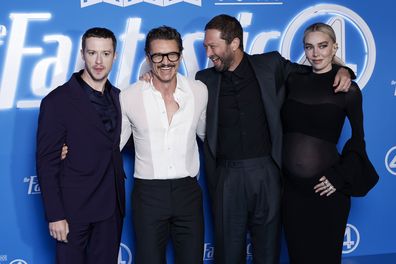 Joseph Quinn, Pedro Pascal, Ebon Moss-Bachrach and Vanessa Kirby in Fantastic Four: The First Step