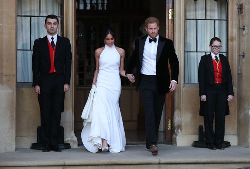 She also made a quick wardrobe change from her Givenchu wedding gown to a Stella McCartney evening gown. 