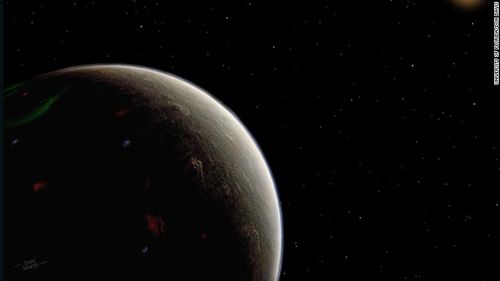 Artist's impression shows a view of the surface of the planet Proxima b.