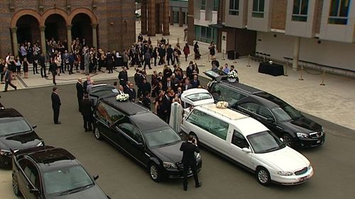 Hundreds gathered at St Mary's Catholic Church in Concord on Wednesday to farewell her parents, Lars and Vivian, and sister, Annabelle. (9NEWS)