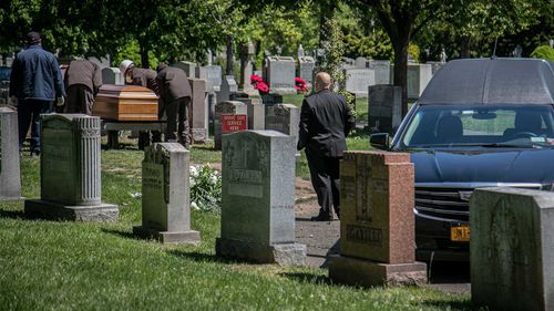 A New York gravedigger was buried alive and died before he could be excavated.