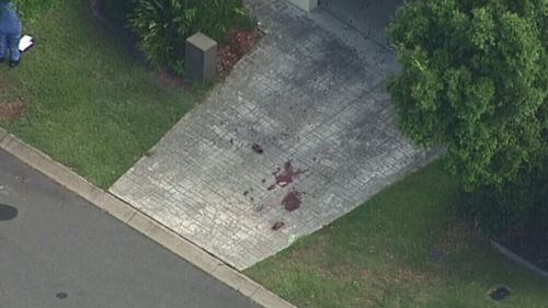 A large amount of blood can be seen at the scene. (9NEWS)