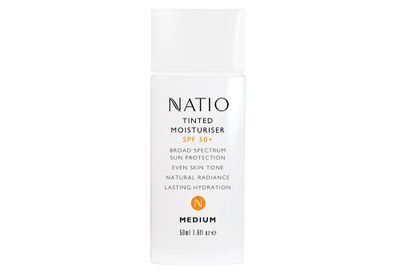 <a href="https://www.natio.com.au/products/tinted-moisturiser-spf-50" target="_blank">Tinted Moisturiser SPF 50+, $18.95, Natio</a>