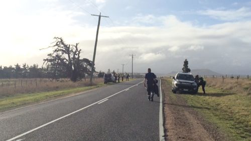 The male cyclist died from his injuries at the scene. (9NEWS)