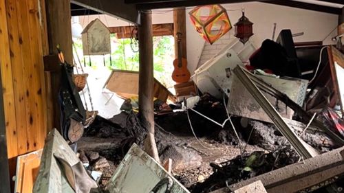 Shafiqa Irwin's home was badly damaged in the landslide.