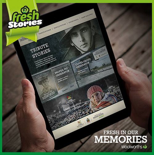 A Woolworths advertisement for the "Fresh in Our Memories" website. (Supplied)