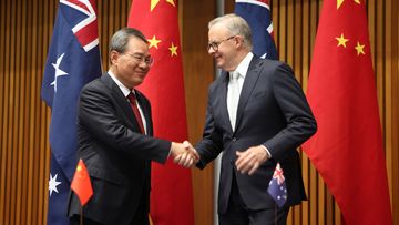 Prime Minister Anthony Albanese and Chinese Premier Li Qiang during a signing ceremony following the Australia-China Annual Leaders Meeting, at Parliament House in Canberra on Monday 17 June 2024.