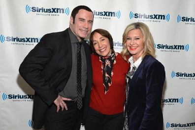 John Travolta, Didi Conn and Olivia Newton-John attend SiriusXM's Town Hall with John Travolta and Olivia Newton-John with host Didi Conn at SIRIUS XM Studio on December 12, 2012 in New York City.