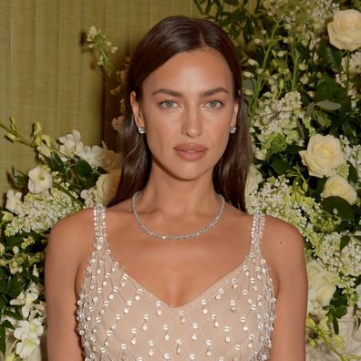 Irina Shayk wearing Tiffany & Co. attends the British Vogue and Tiffany & Co. Fashion and Film Party at Annabel's on February 2, 2020 in London, England. 